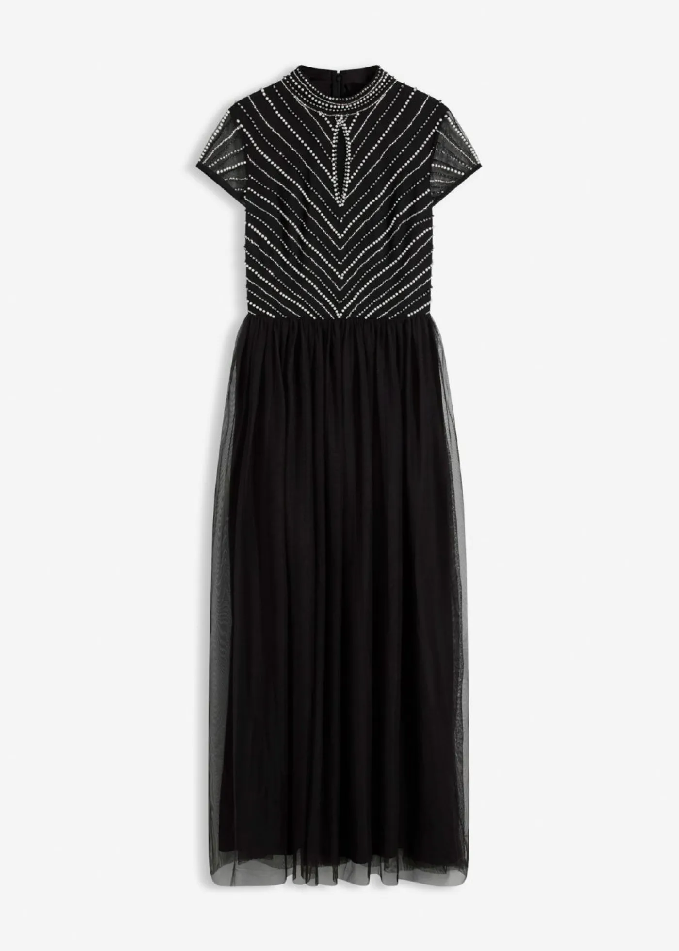 Outlet Vestido largo con bordado de perlas Mujer Vestidos|Ropa Elegante