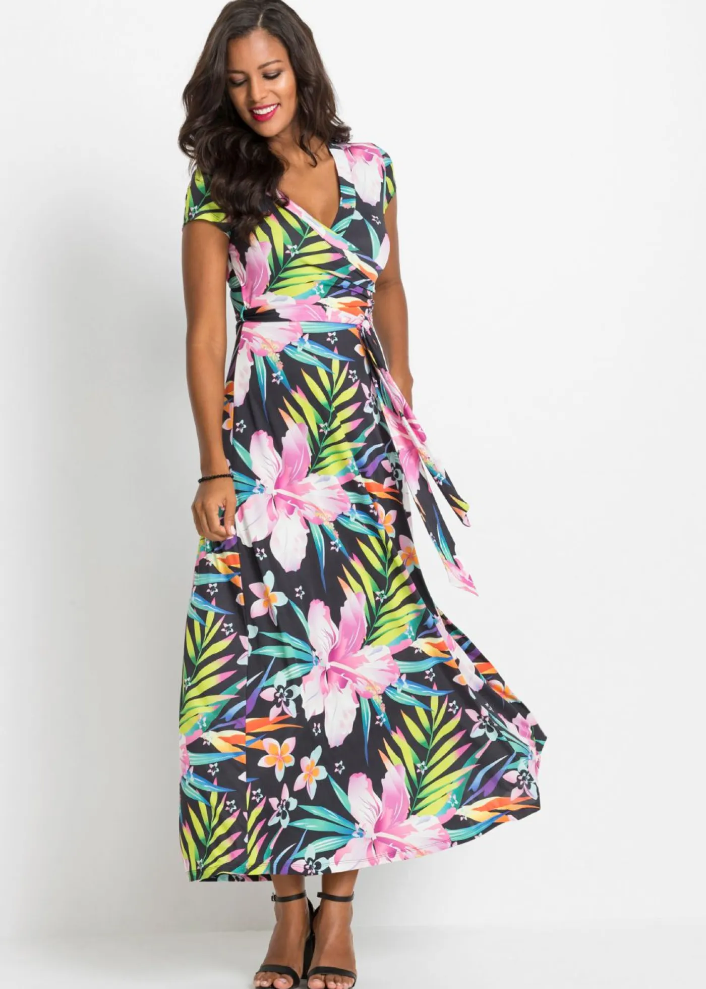 Vestido largo con diseño cruzado Mujer Vestidos