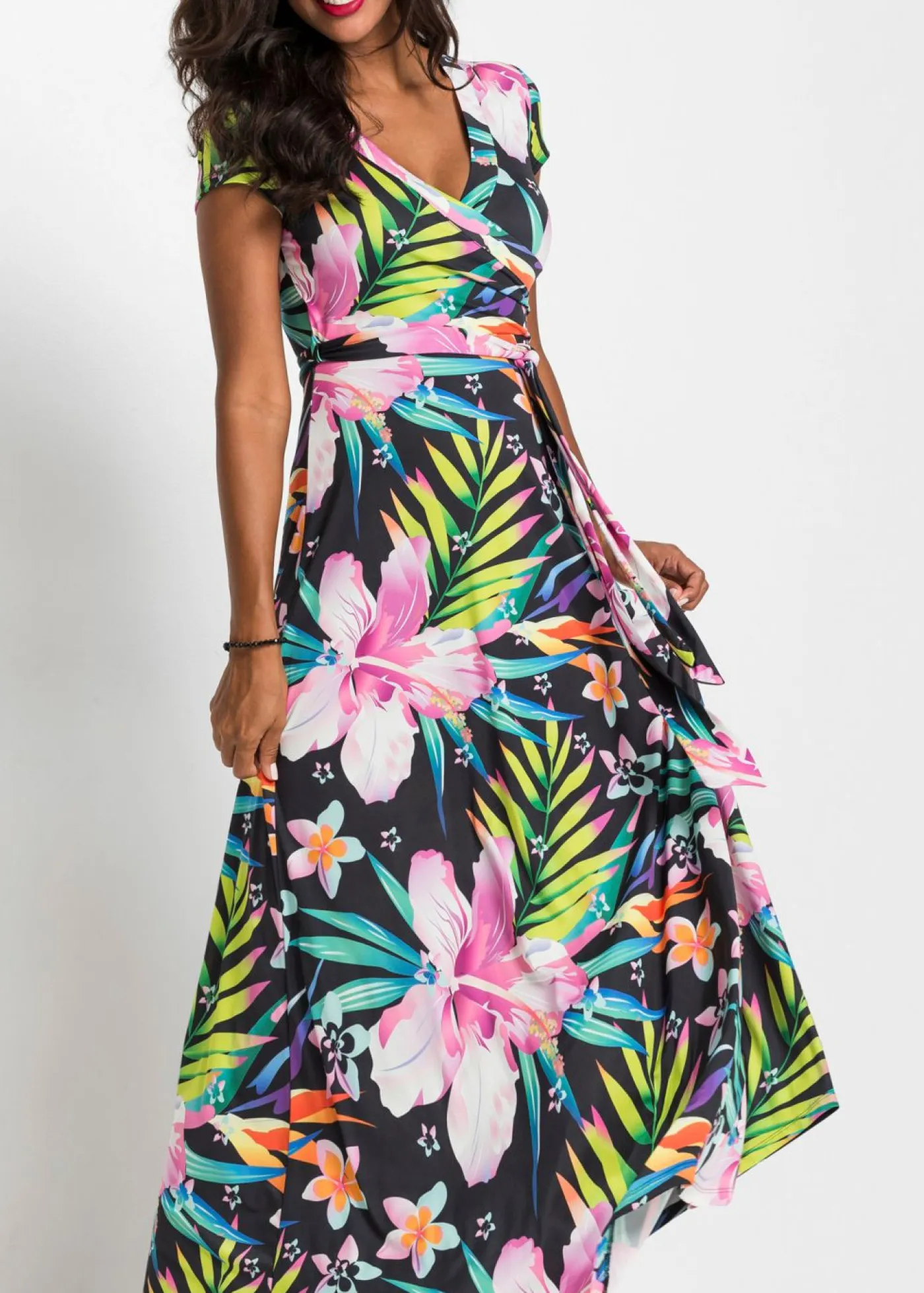 Vestido largo con diseño cruzado Mujer Vestidos