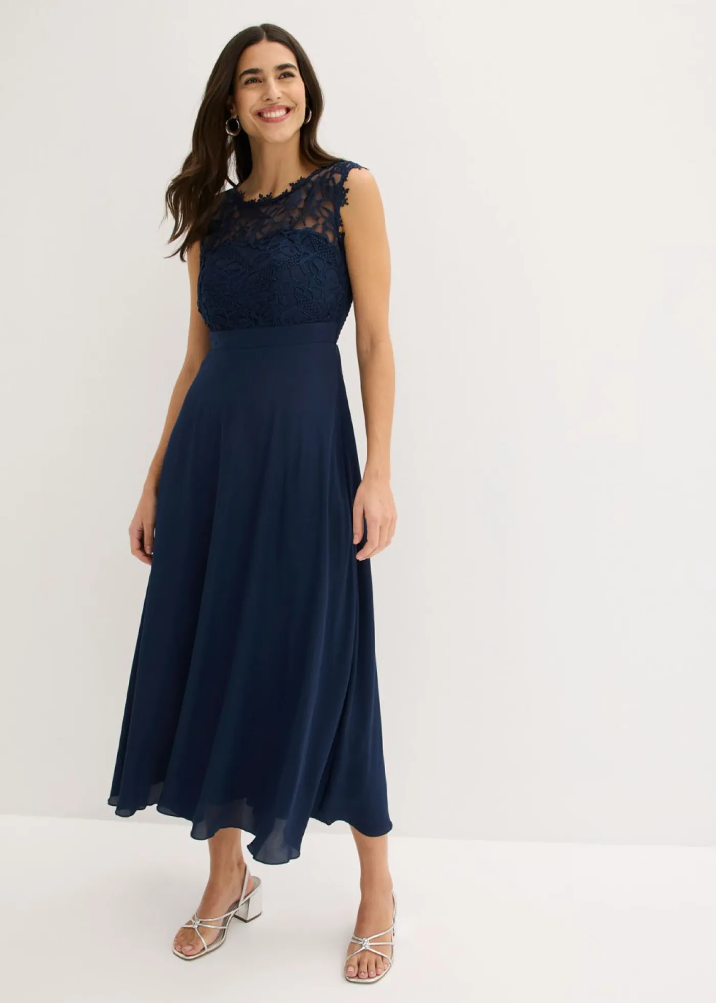 Sale Vestido largo con encaje Mujer Vestidos|Novedades