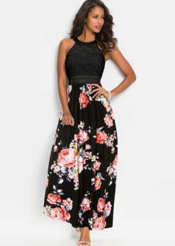 Clearance Vestido largo con estampado floral y encaje Mujer Vestidos