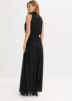 Sale Vestido largo con falda de encaje Mujer Vestidos|Ropa Elegante