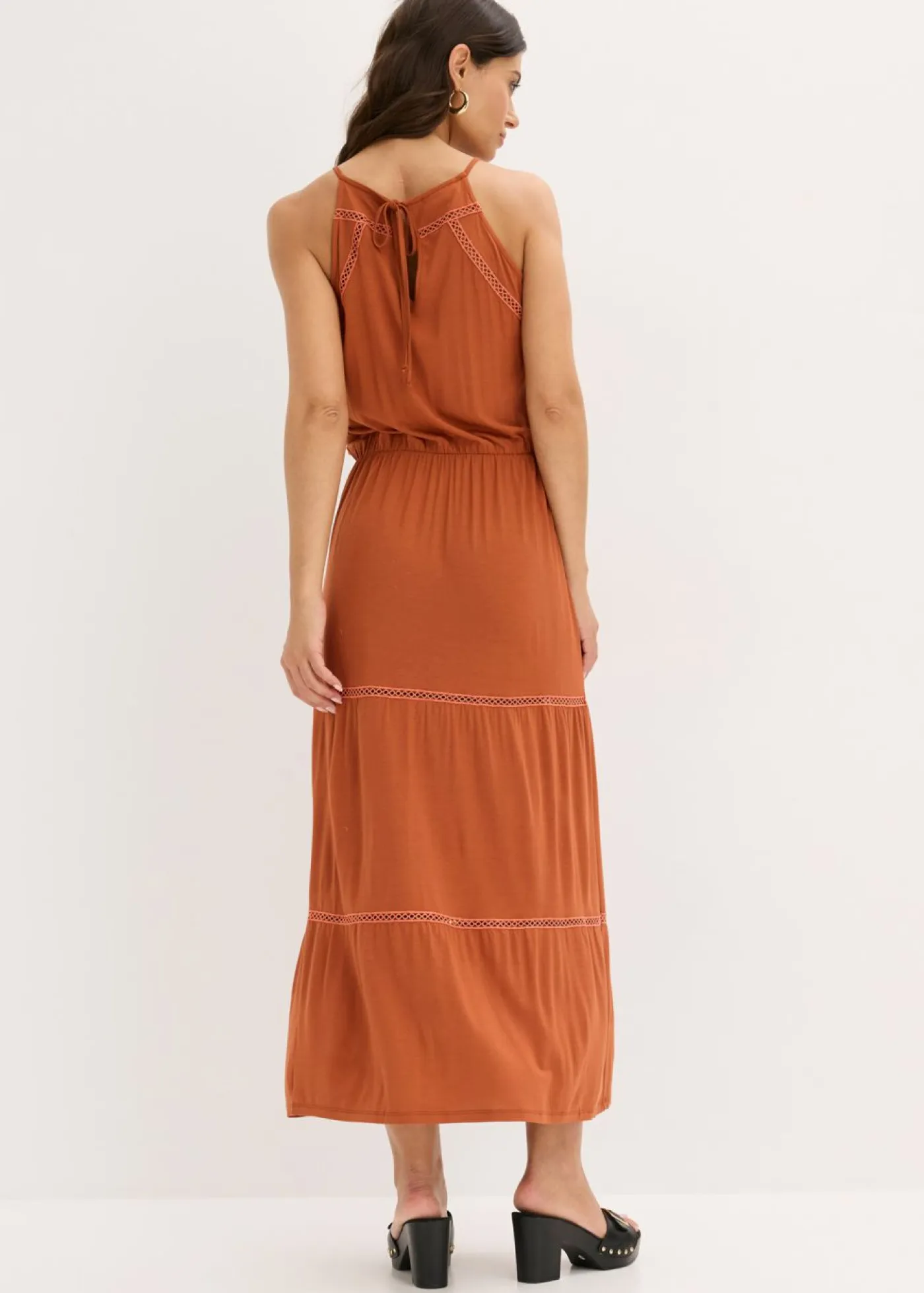 Discount Vestido largo con insertos de ganchillo Mujer Vestidos