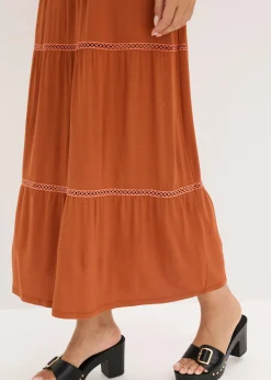 Discount Vestido largo con insertos de ganchillo Mujer Vestidos