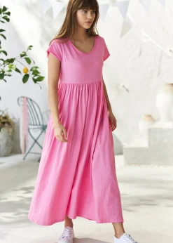 New Vestido largo de algodón orgánico Mujer Vestidos
