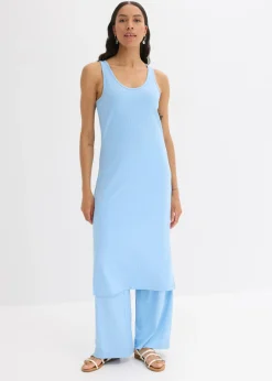Hot Vestido largo de canalé suave Mujer Vestidos