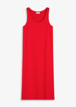 Outlet Vestido largo de canalé suave Mujer Vestidos