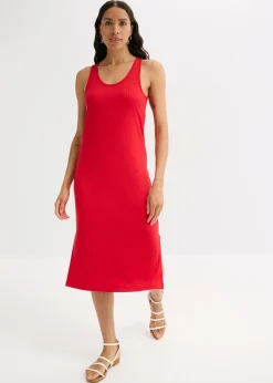 Outlet Vestido largo de canalé suave Mujer Vestidos