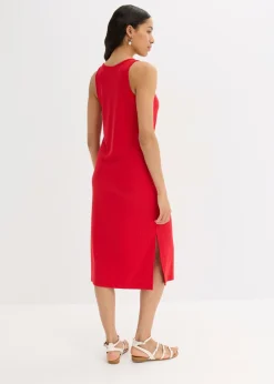 Outlet Vestido largo de canalé suave Mujer Vestidos