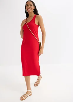 Outlet Vestido largo de canalé suave Mujer Vestidos