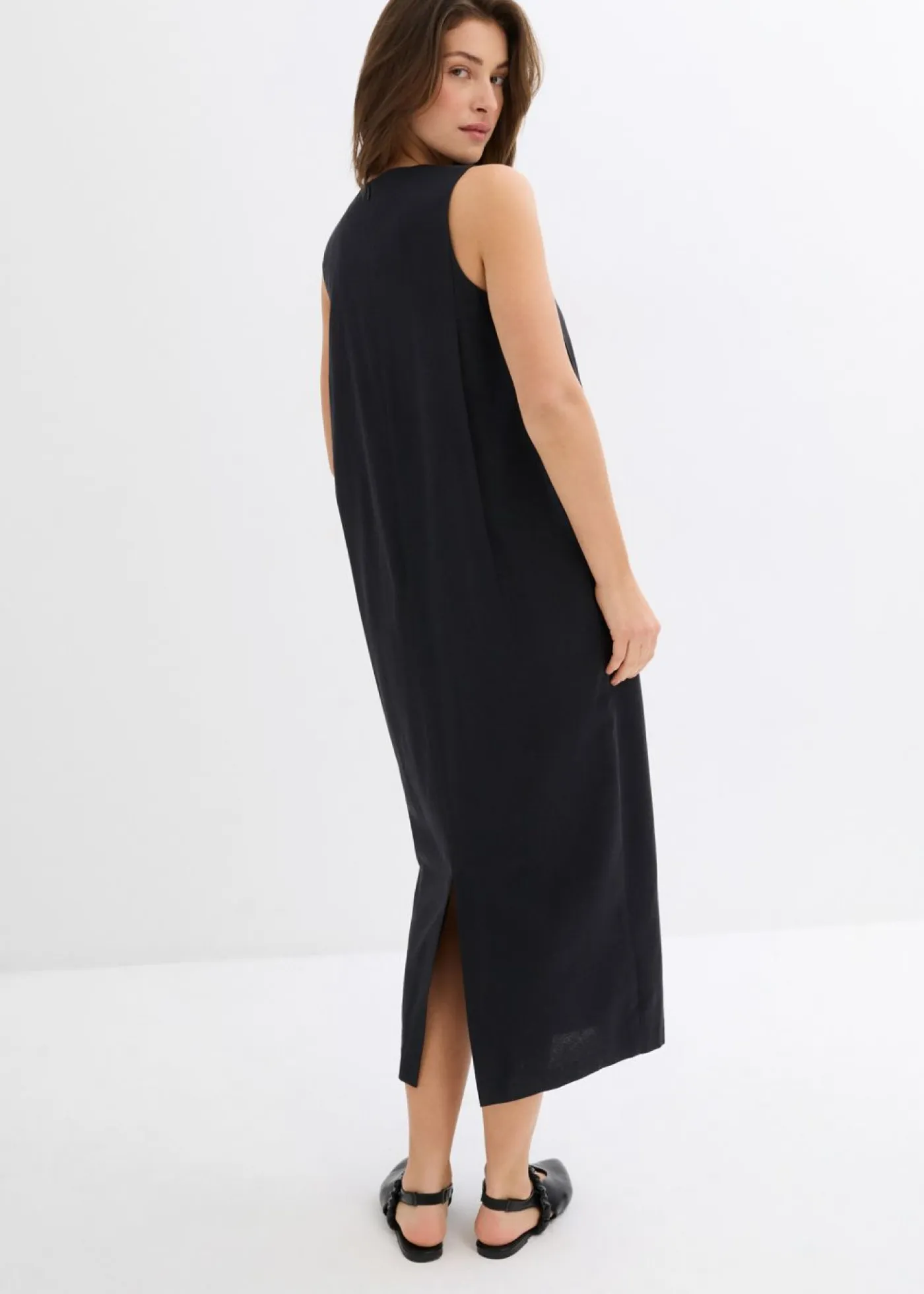 Outlet Vestido largo de mezcla de viscosa con bolsillos Mujer Esenciales|Vestidos