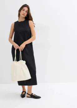 Outlet Vestido largo de mezcla de viscosa con bolsillos Mujer Esenciales|Vestidos