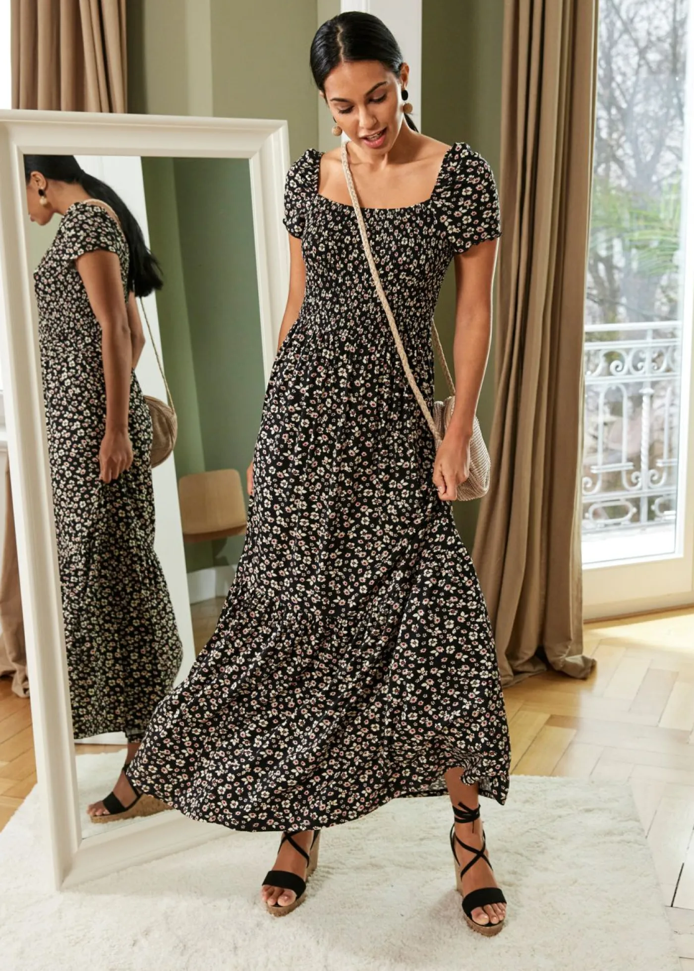 Clearance Vestido largo de mezcla de viscosa Mujer Vestidos|Tallas Pequeñas