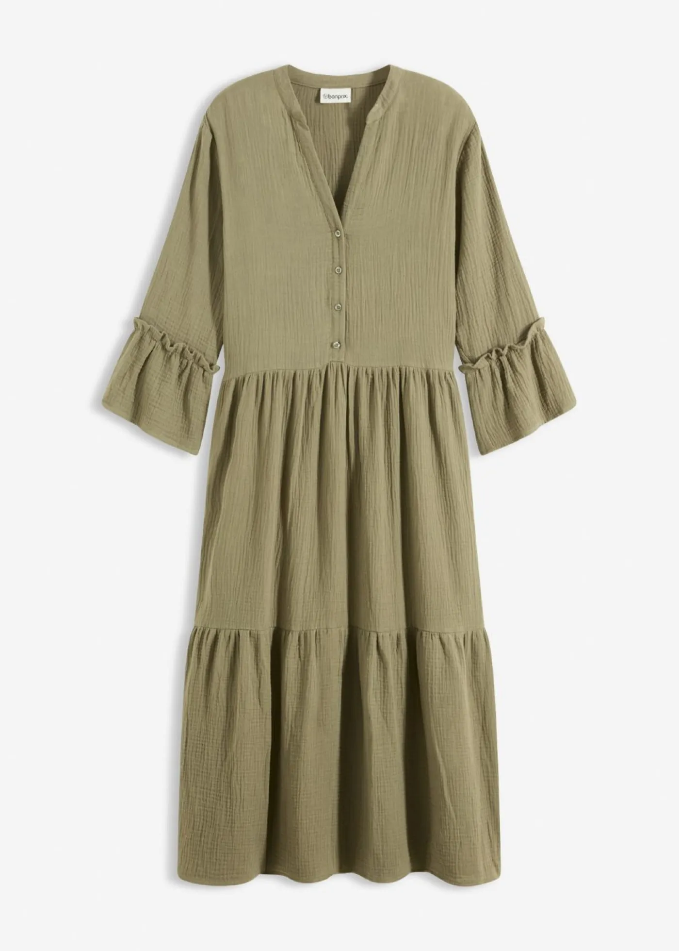 Outlet Vestido largo de muselina suave Mujer Tallas Pequeñas