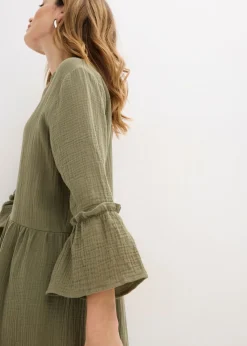 Outlet Vestido largo de muselina suave Mujer Tallas Pequeñas