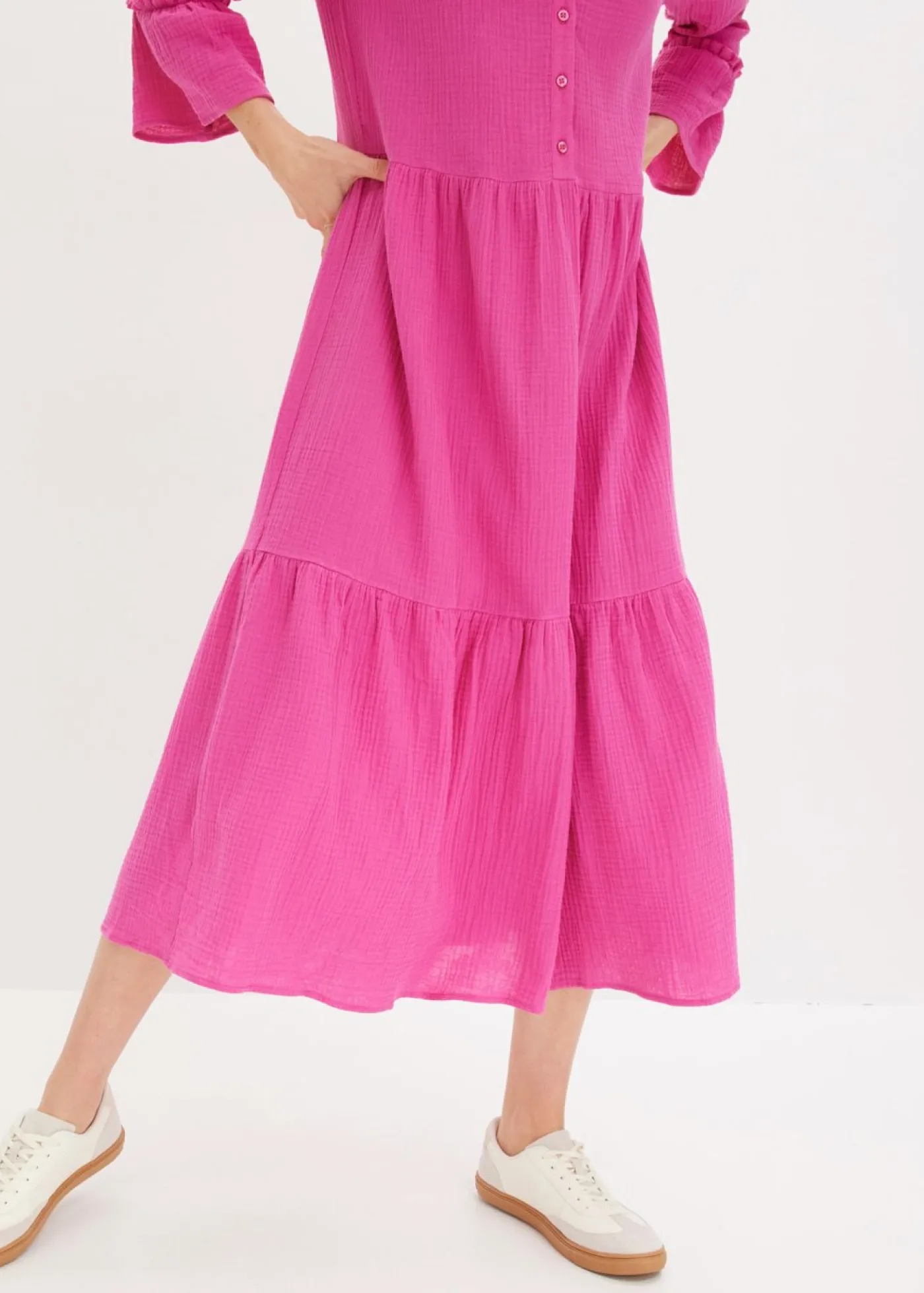 Outlet Vestido largo de muselina suave Mujer Novedades