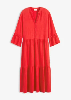 Outlet Vestido largo de muselina suave Mujer Vestidos|Novedades