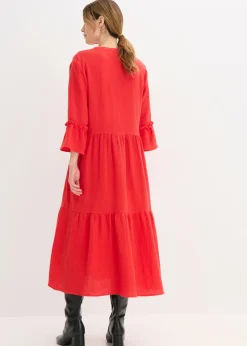 Outlet Vestido largo de muselina suave Mujer Vestidos|Novedades