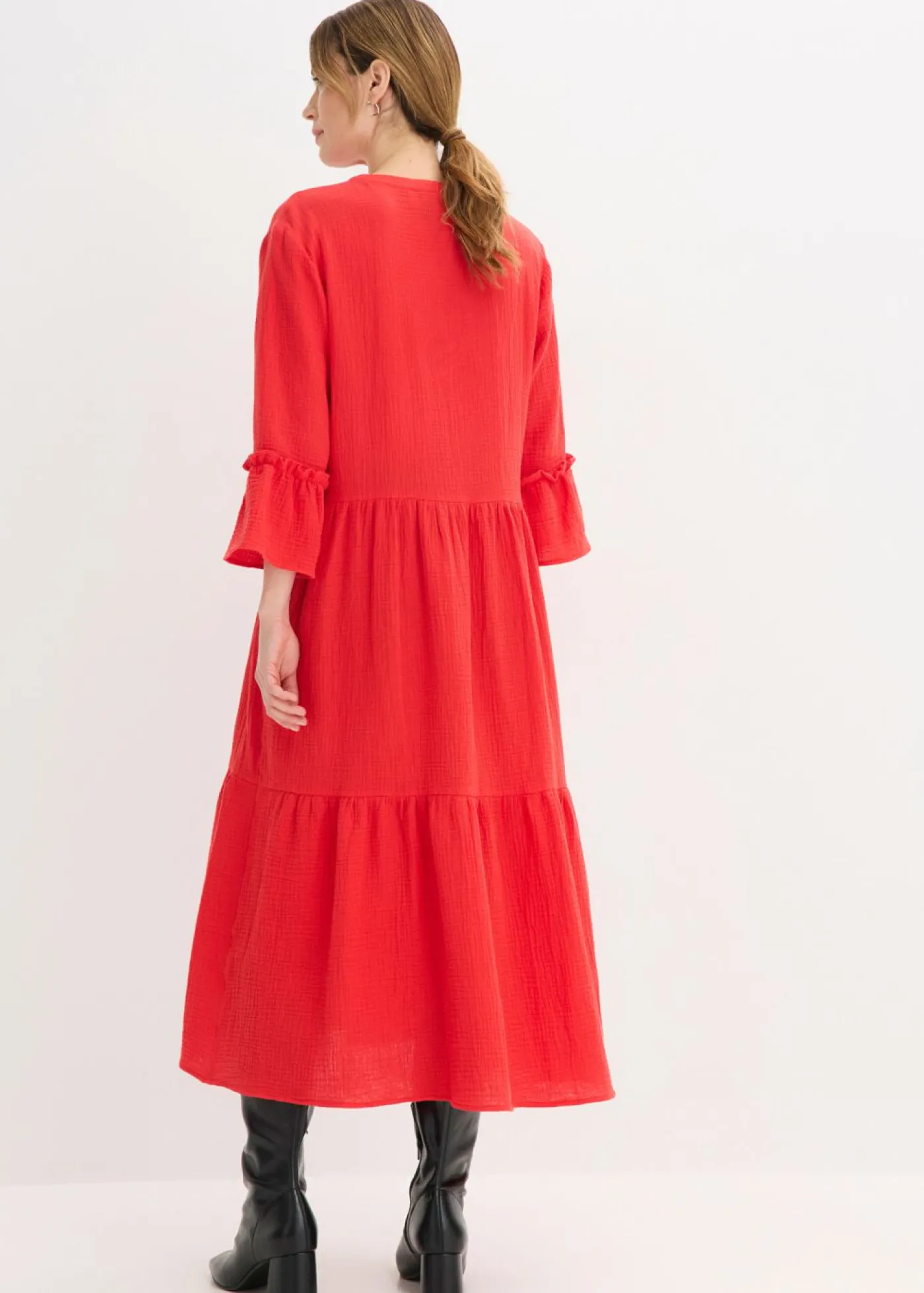 Outlet Vestido largo de muselina suave Mujer Vestidos|Novedades