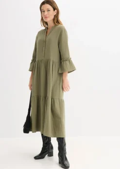 Hot Vestido largo de muselina suave Mujer Vestidos|Novedades