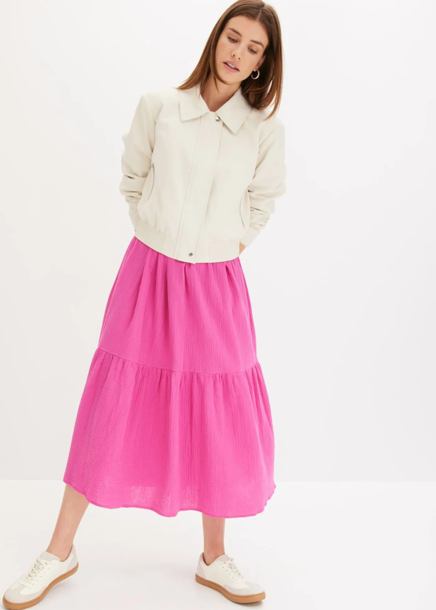 Online Vestido largo de muselina suave Mujer Vestidos|Tallas Pequeñas