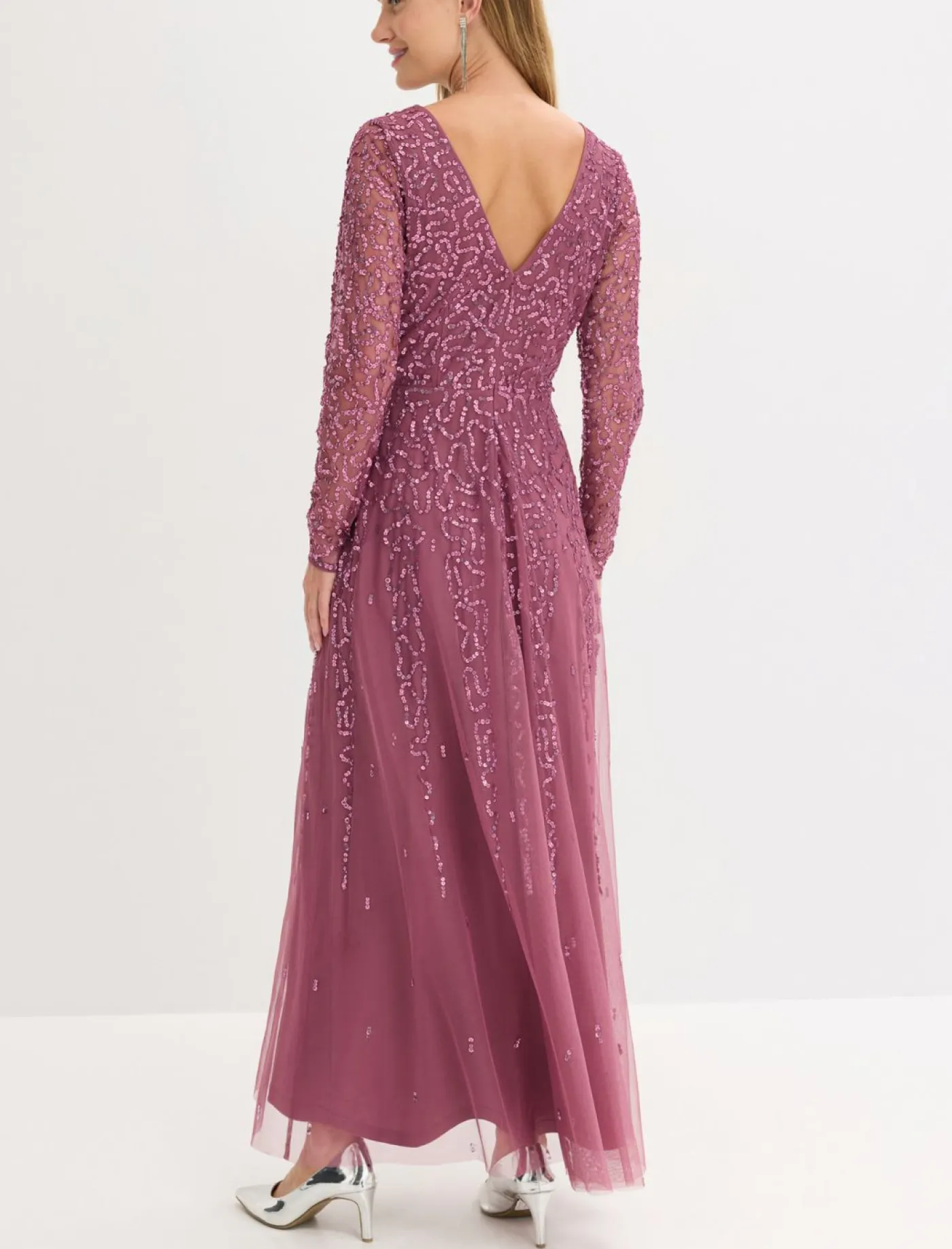 New Vestido largo de noche con lentejuelas Mujer Vestidos|Ropa Elegante