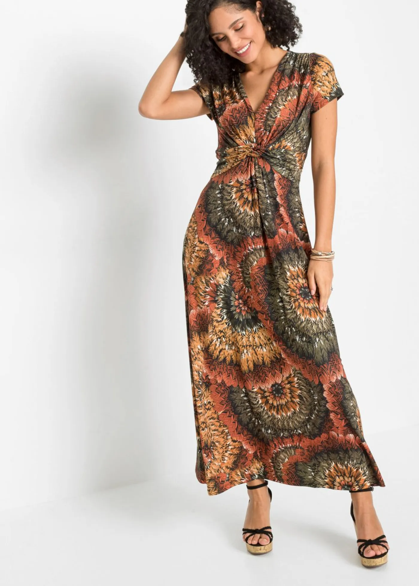 Clearance Vestido largo de punto estampado Mujer Vestidos|Novedades
