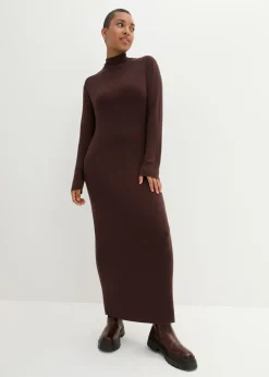 Sale Vestido largo de punto fino de mezcla de viscosa fluida Mujer Vestidos|Ropa De Punto