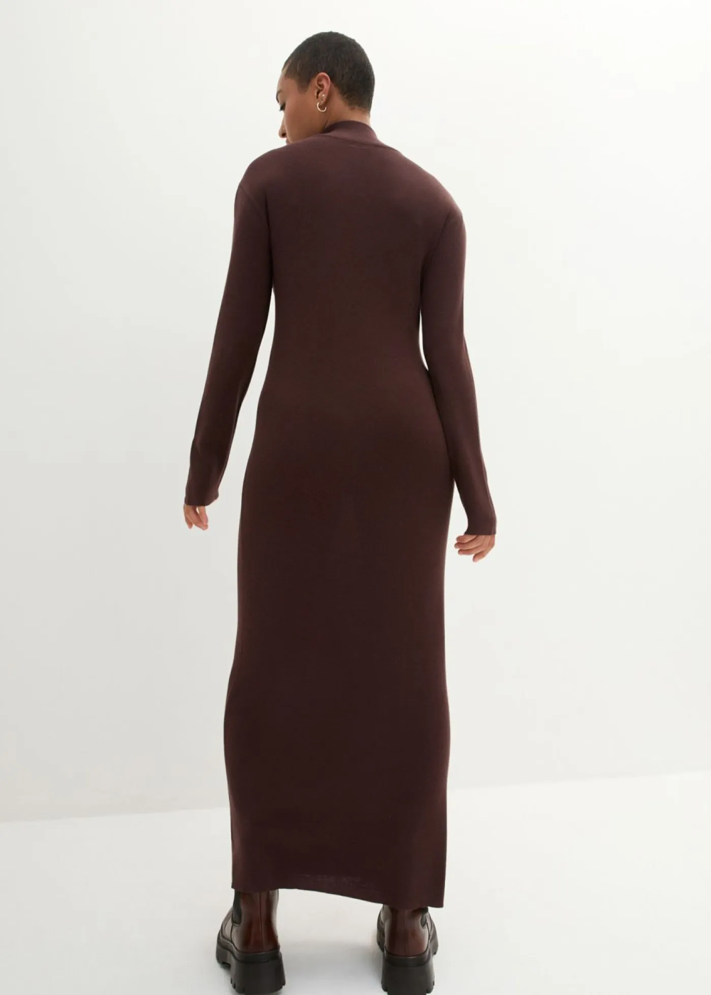 Sale Vestido largo de punto fino de mezcla de viscosa fluida Mujer Vestidos|Ropa De Punto