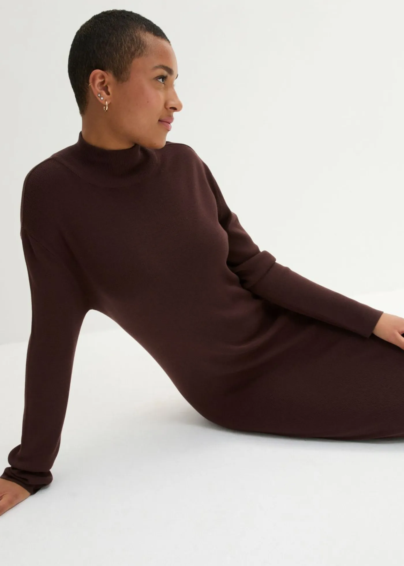 Sale Vestido largo de punto fino de mezcla de viscosa fluida Mujer Vestidos|Ropa De Punto