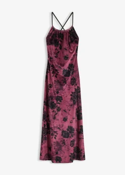 Outlet Vestido largo de terciopelo brillante Mujer Vestidos|Ropa Elegante