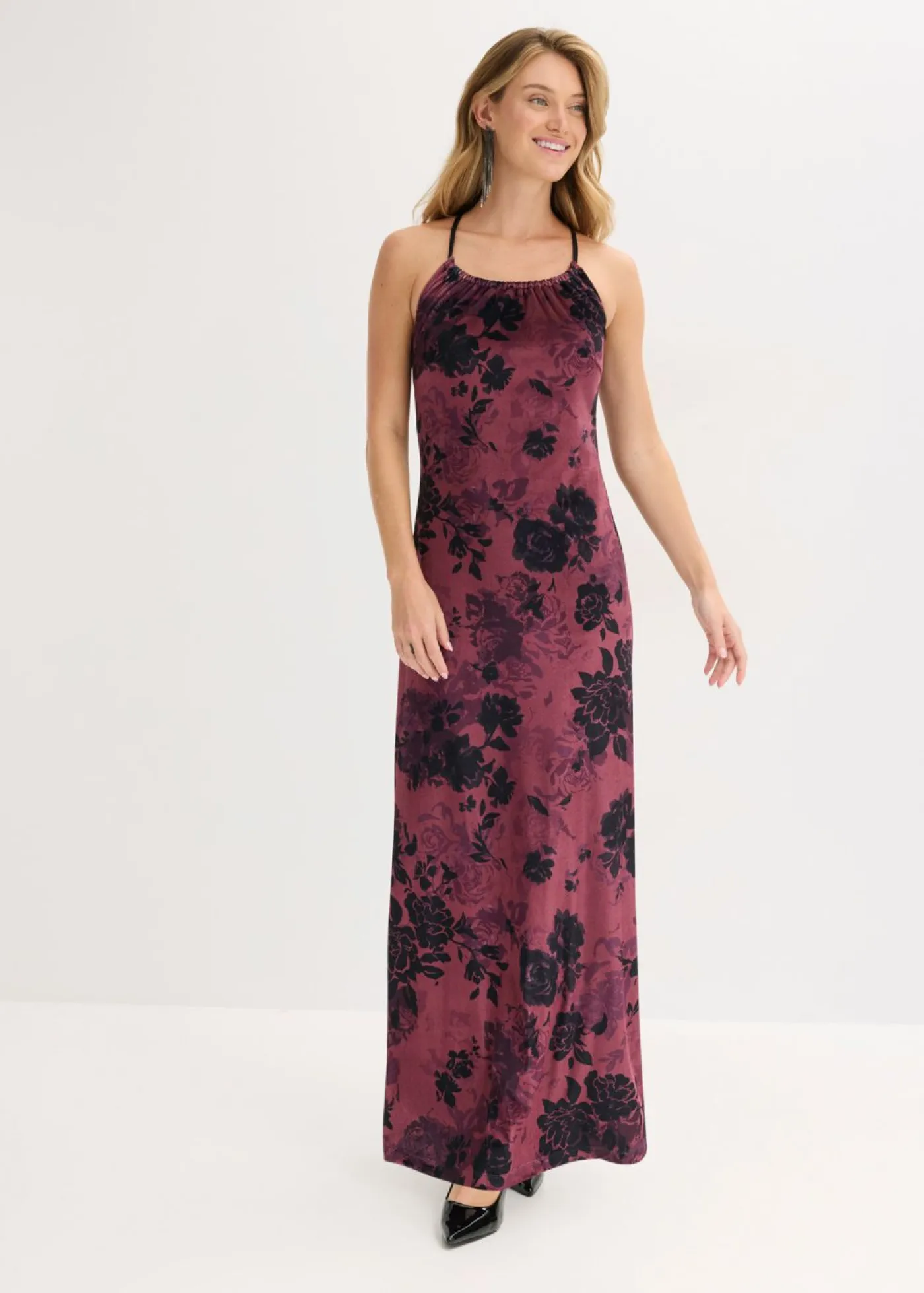 Outlet Vestido largo de terciopelo brillante Mujer Vestidos|Ropa Elegante