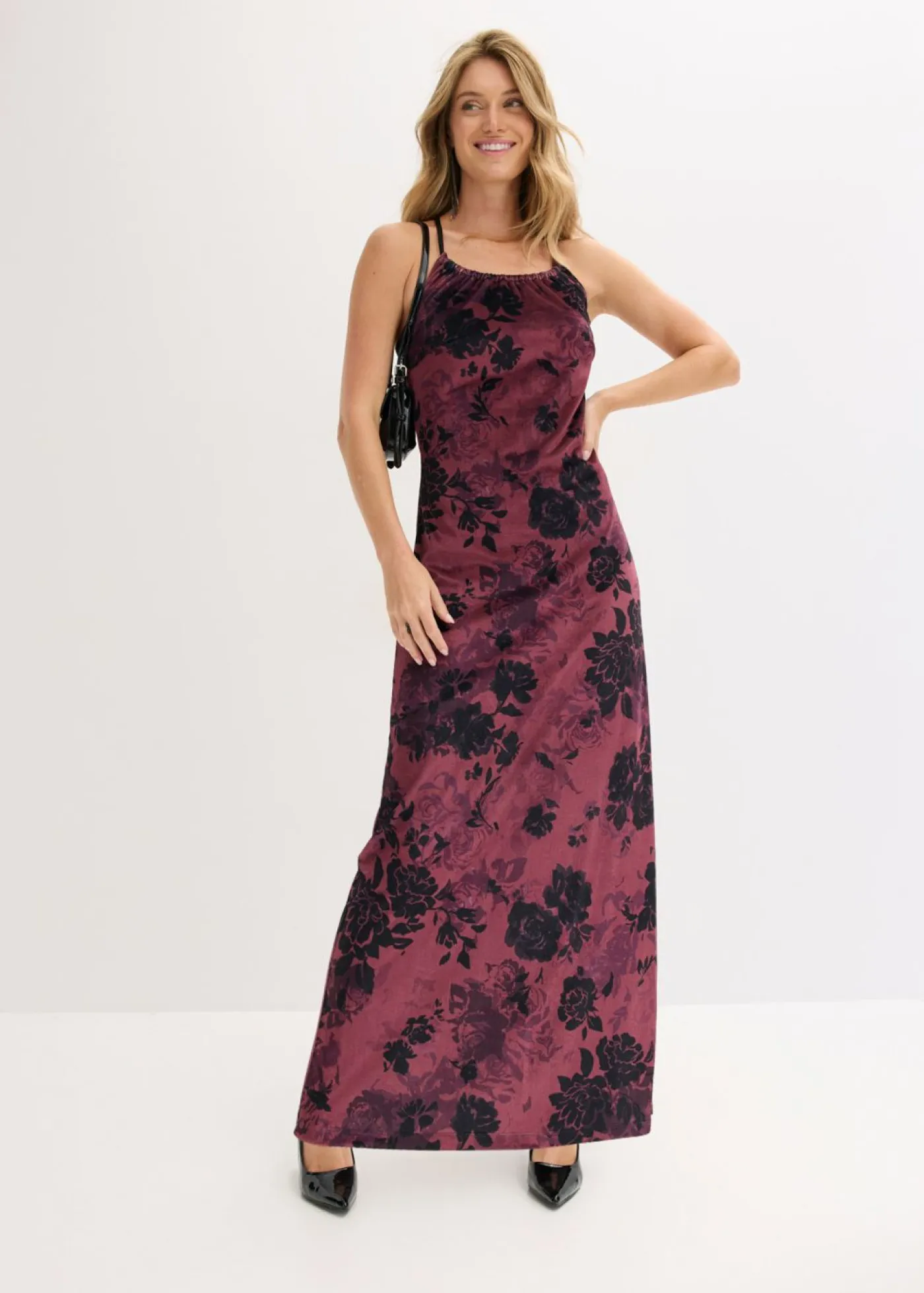 Outlet Vestido largo de terciopelo brillante Mujer Vestidos|Ropa Elegante