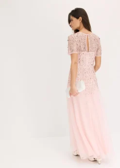 Online Vestido largo de tul delicado con bordado de lentejuelas Mujer Vestidos|Tallas Pequeñas