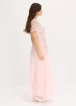 Online Vestido largo de tul delicado con bordado de lentejuelas Mujer Vestidos|Tallas Pequeñas