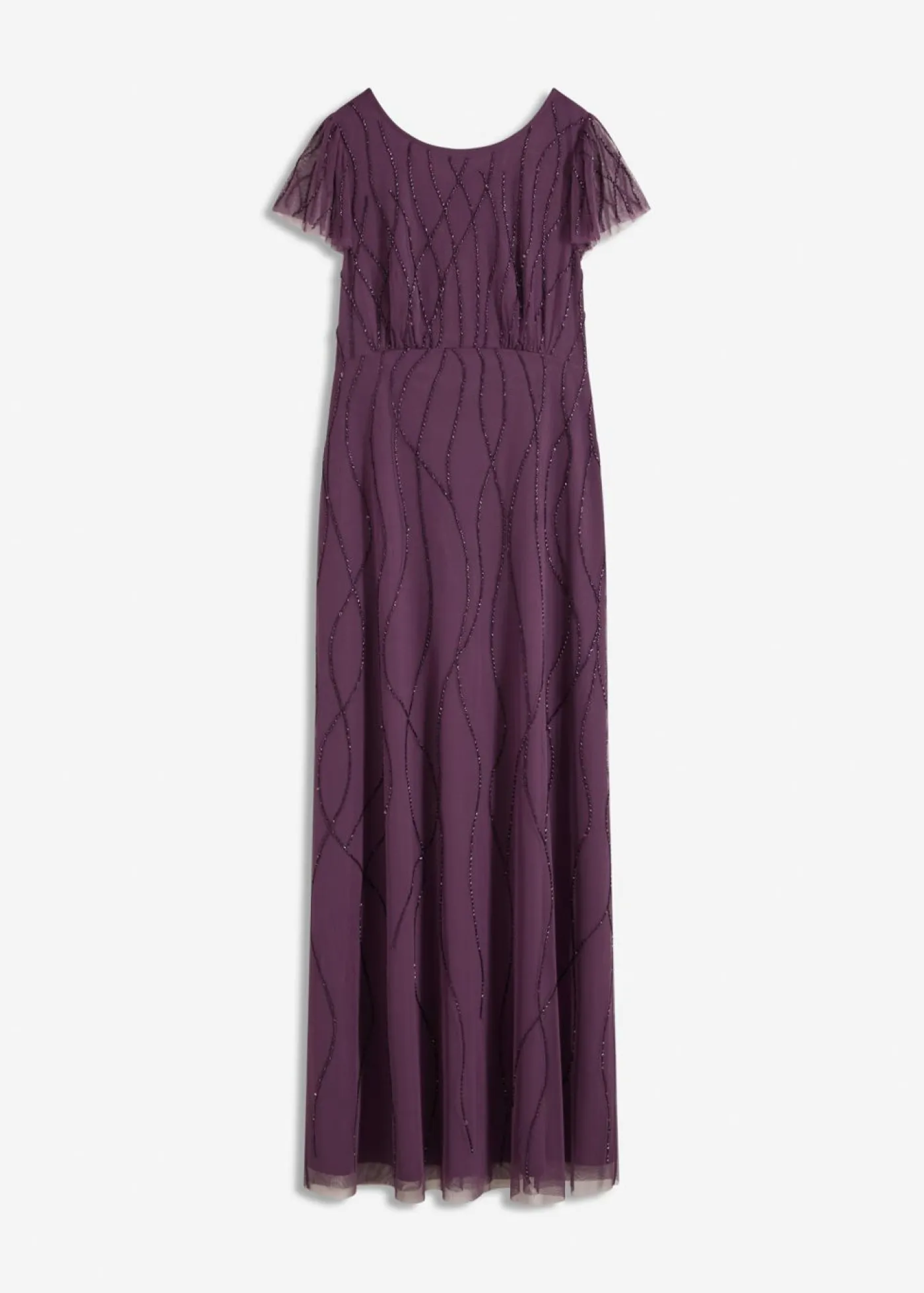 Outlet Vestido largo de tul delicado con bordado de perlas Mujer Vestidos|Novedades