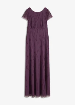 Best Vestido largo de tul delicado con bordado de perlas Mujer Tallas Pequeñas
