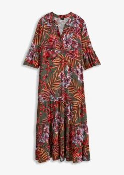 Sale Vestido largo de viscosa fluida Mujer Vestidos|Novedades