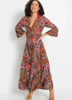 Sale Vestido largo de viscosa fluida Mujer Vestidos|Novedades