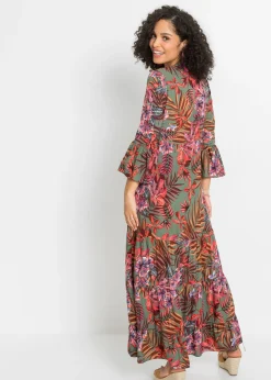 Sale Vestido largo de viscosa fluida Mujer Vestidos|Novedades