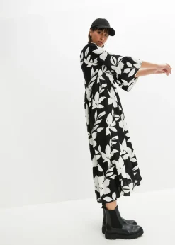 Sale Vestido largo de viscosa fluida Mujer Vestidos|Novedades
