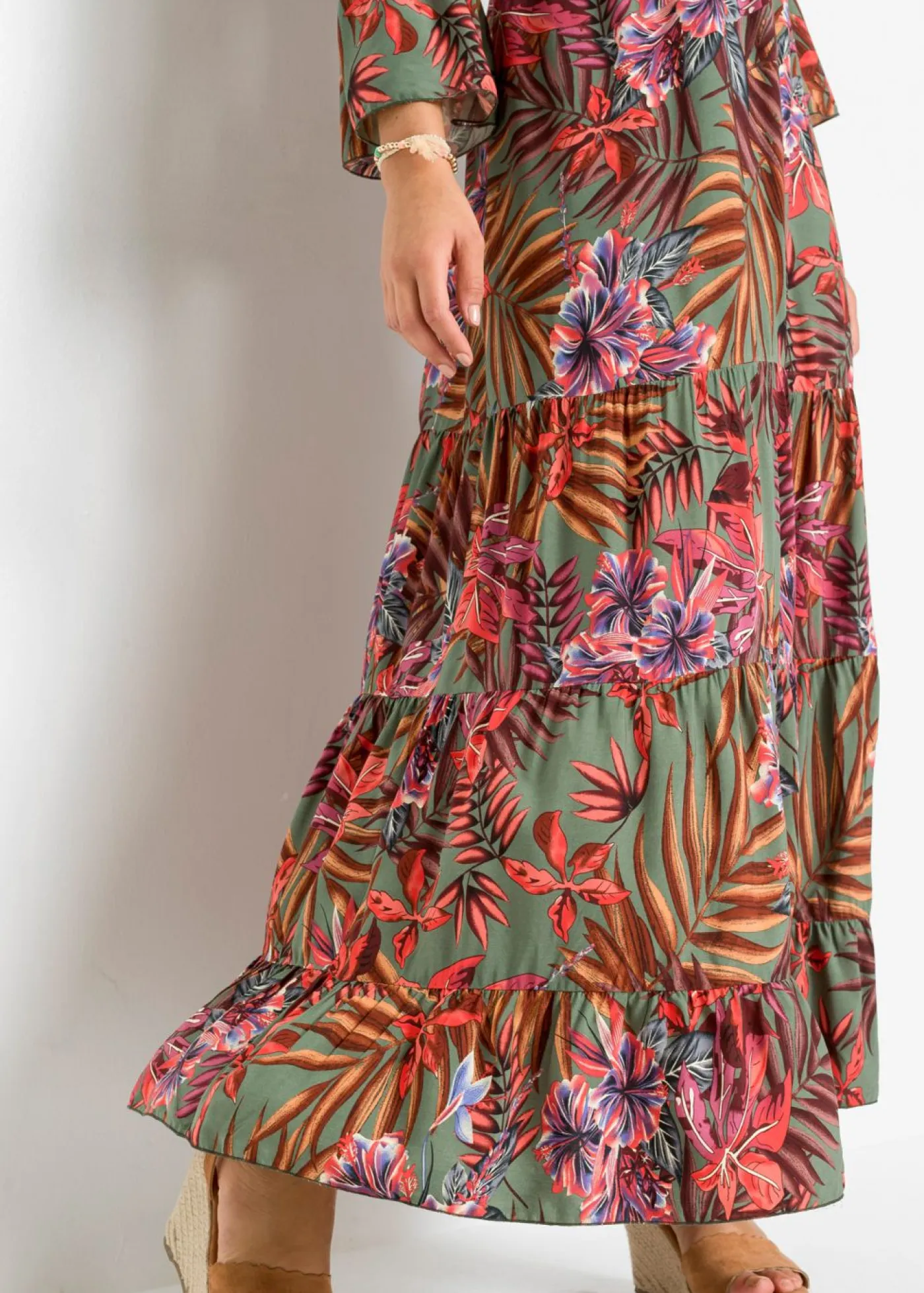 Vestido largo de viscosa fluida Mujer Vestidos|Novedades