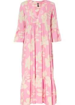 Clearance Vestido largo de viscosa fluida Mujer Vestidos|Novedades