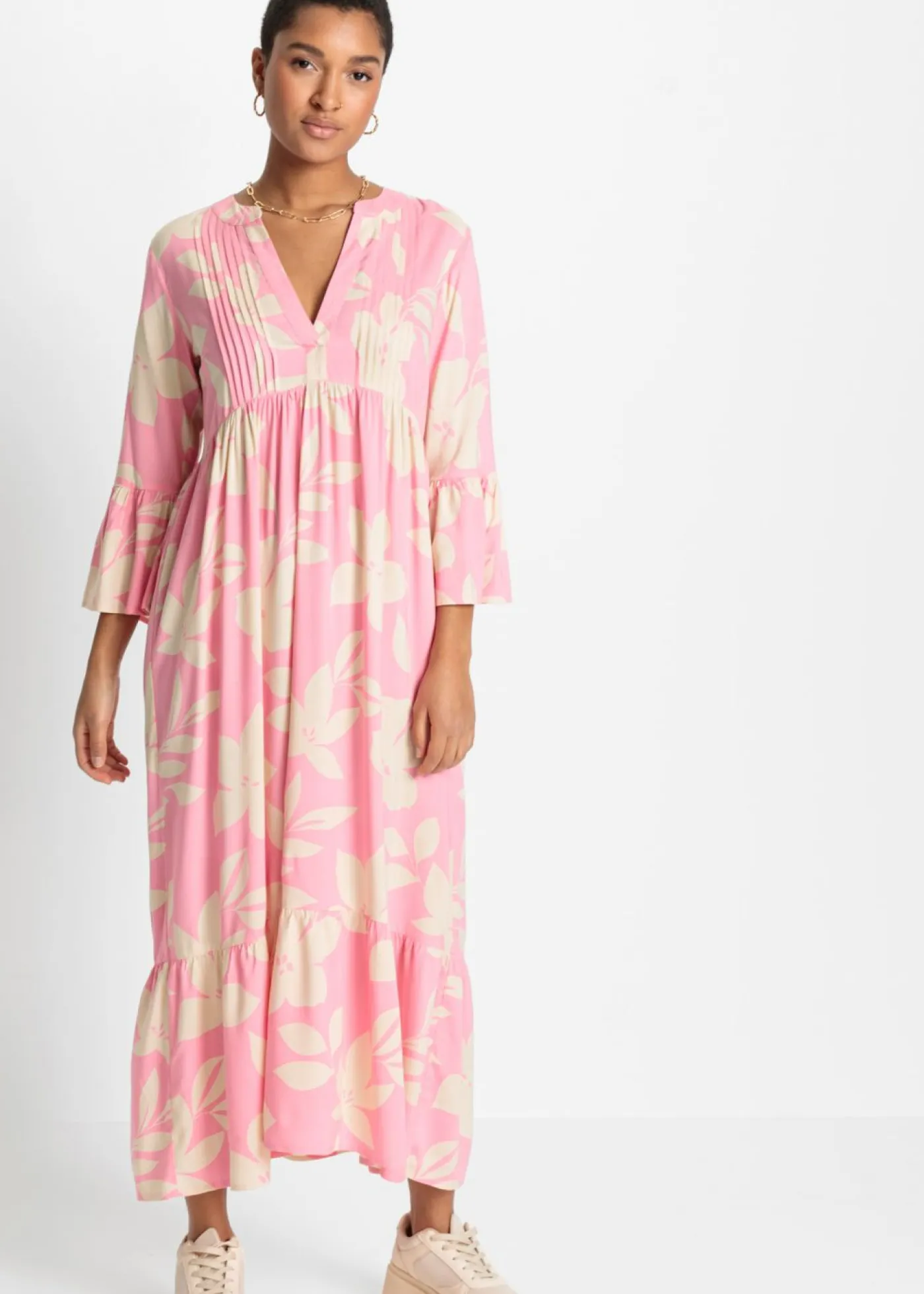 Clearance Vestido largo de viscosa fluida Mujer Vestidos|Novedades