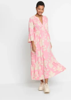 Clearance Vestido largo de viscosa fluida Mujer Vestidos|Novedades