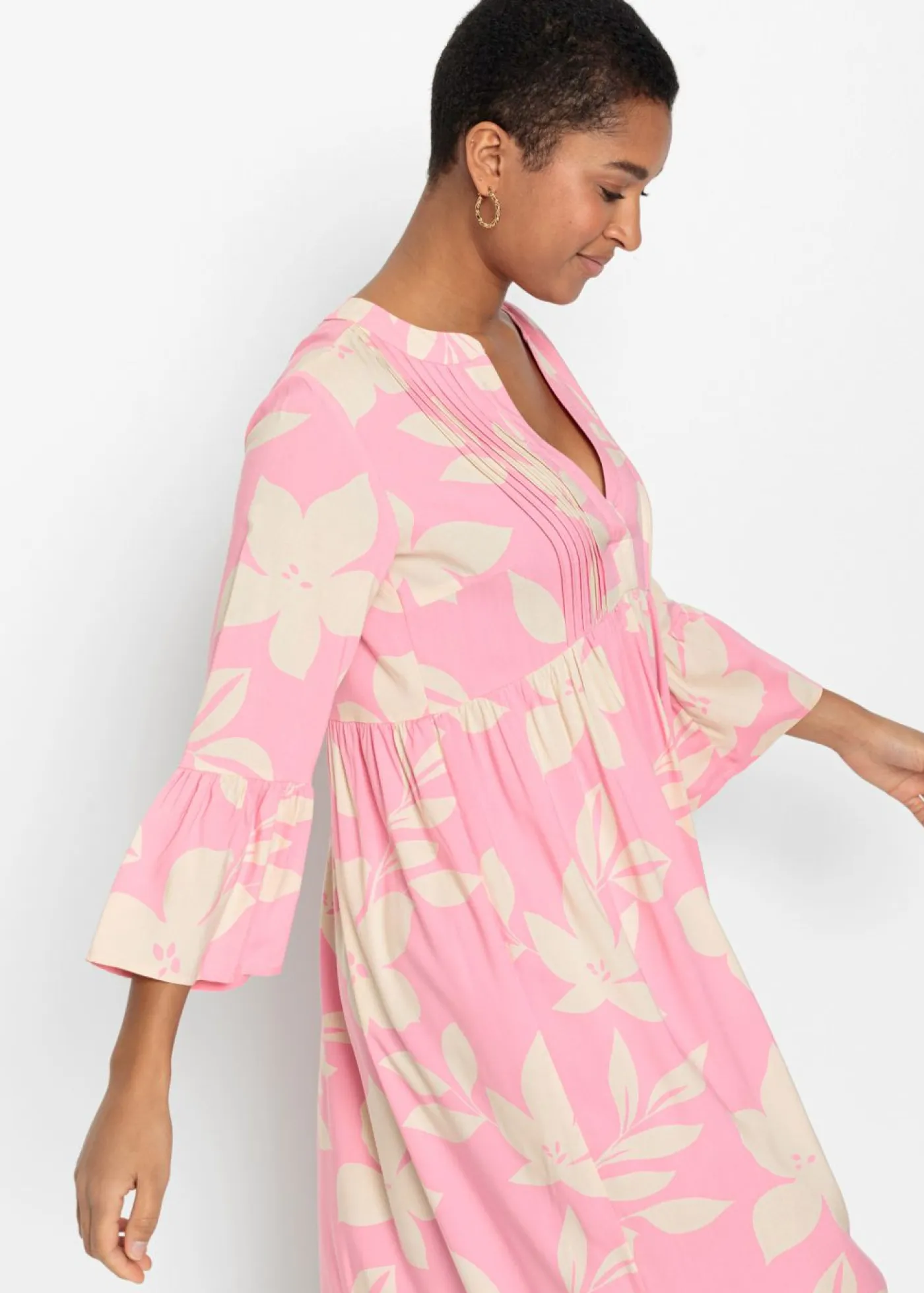 Clearance Vestido largo de viscosa fluida Mujer Vestidos|Novedades