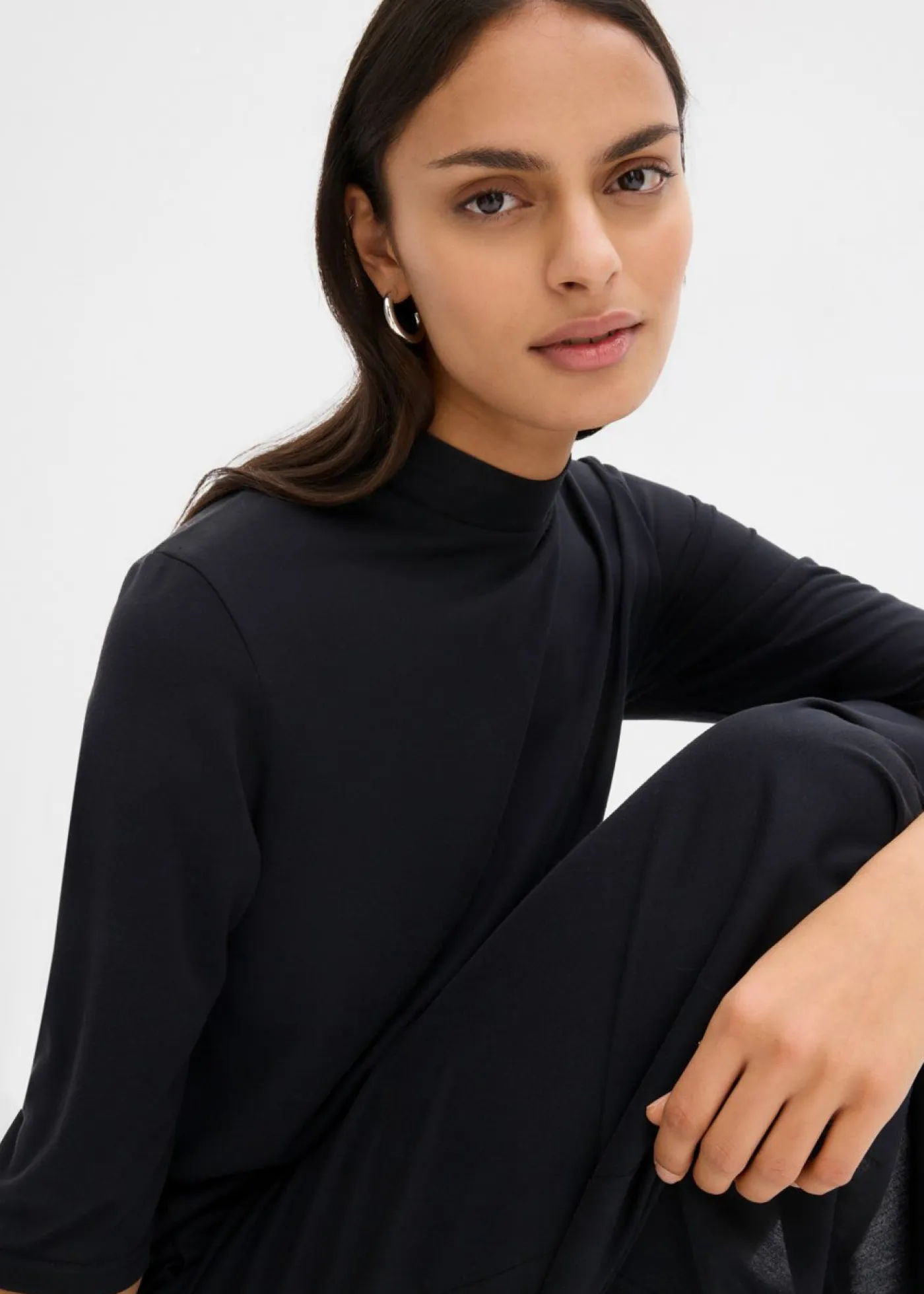 Online Vestido largo en mezcla de modal Mujer Esenciales|Vestidos