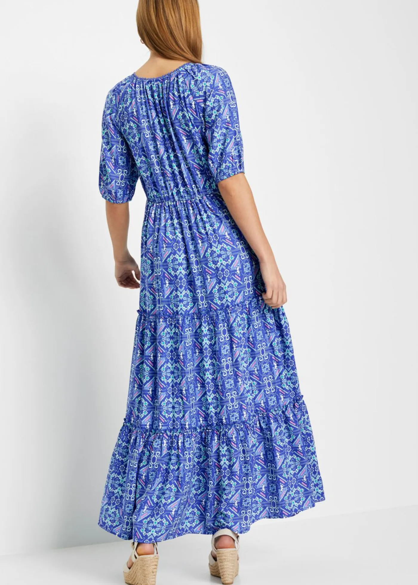 Best Vestido largo estampado de viscosa sostenible Mujer Vestidos
