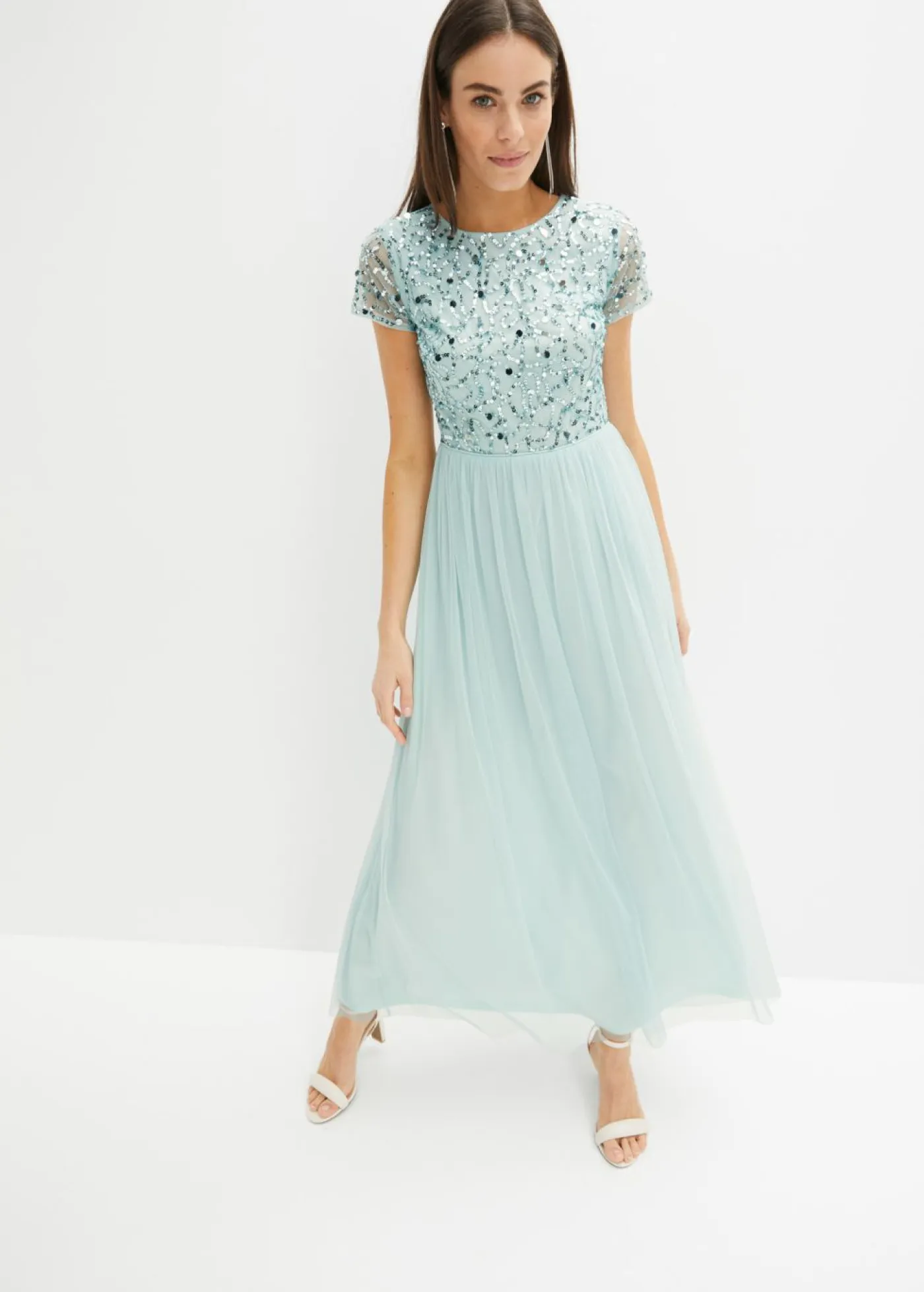 Discount Vestido maxi con bordado de lentejuelas Mujer Vestidos|Tallas Pequeñas