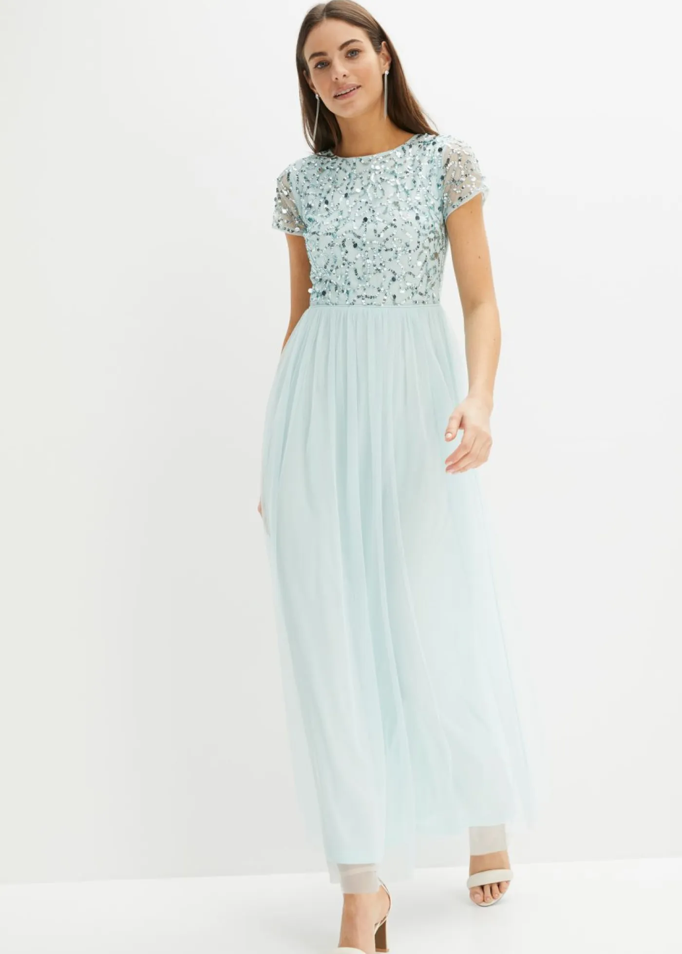 Discount Vestido maxi con bordado de lentejuelas Mujer Vestidos|Tallas Pequeñas